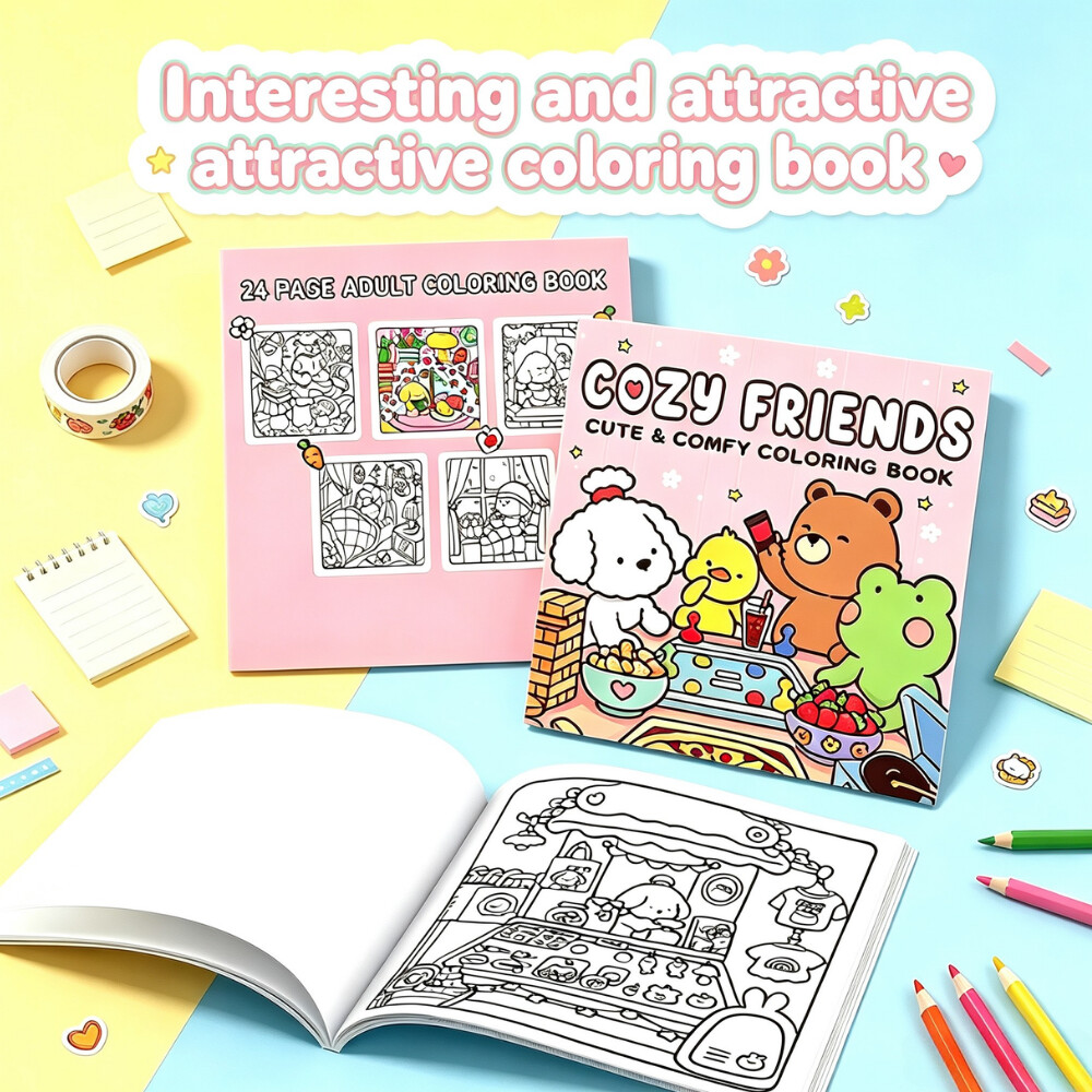 핫세일 귀엽고 편안한 컬러링북 아늑한 분위기의 편안한  - Adult Coloring Book Stress Relief 리뷰 및 가격