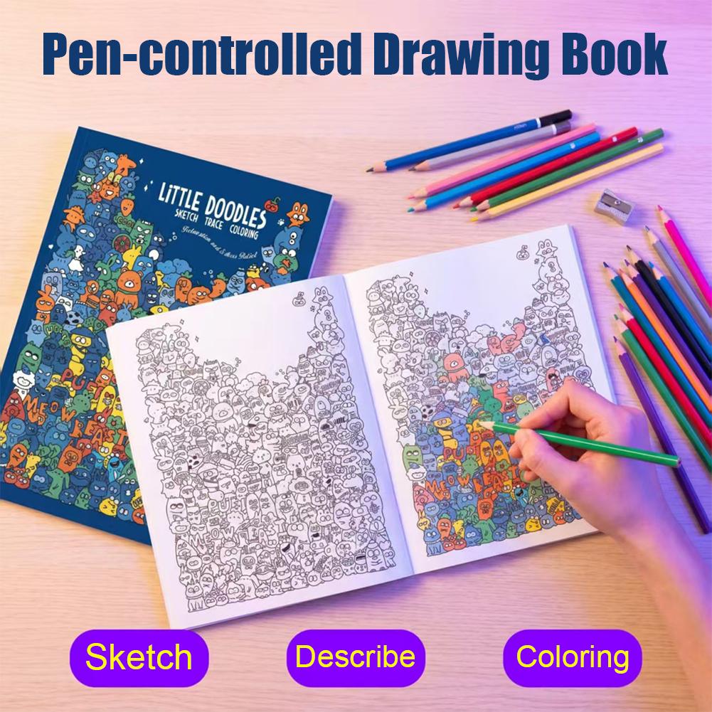 스케치 트레이싱 컬러링북, 작은 그림 그리기 연습, 펜 - Adult Coloring Book Stress Relief 리뷰 및 가격
